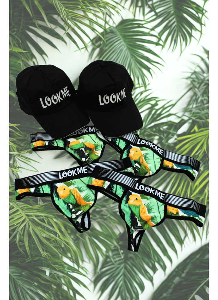 Pack 4 Strings Homme LM2402-57BIR LOOKME + 2 Casquettes Offertes